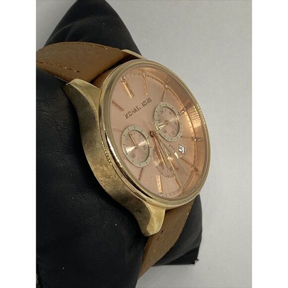 Michael Kors MK-5987 Women's Brown Leather Strap Analog Dial Quartz Watch EY109 - Picture 5 of 12